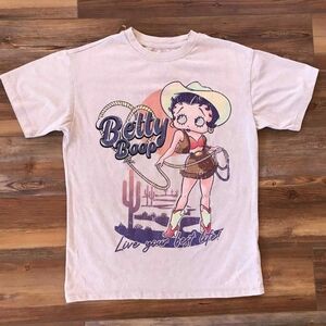 Fleischer Betty Boop Wrangler Cowgirl Rodeo Short Sleeve Shirt Size Small